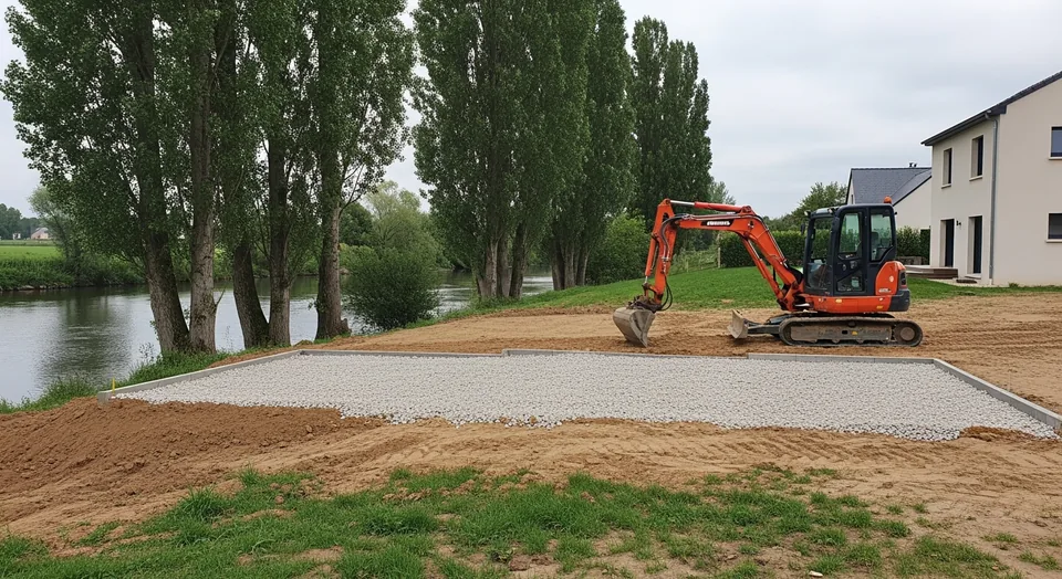 Plateforme au bord de l'Odon à Bretteville-sur-Odon