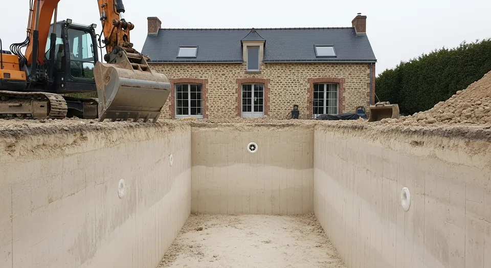 Terrassement de piscine à Fleury-sur-Orne