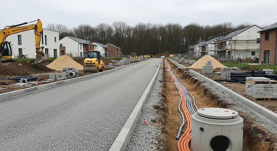 Viabilisation et voirie d'un petit lotissement près de Caen